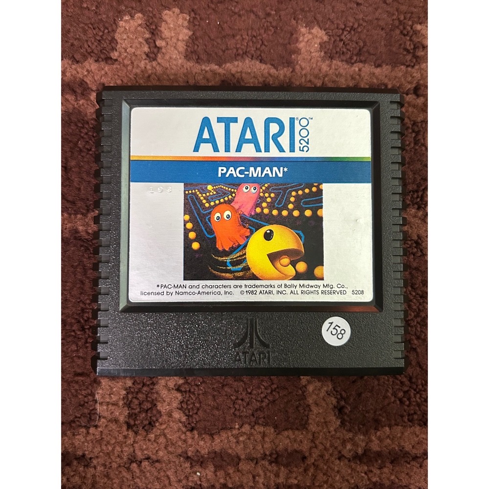 Atari 5200 Pac-Man Video Game Cartridge 1982 Vintage 5208 CX5208 Retro Gaming